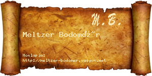Meltzer Bodomér névjegykártya